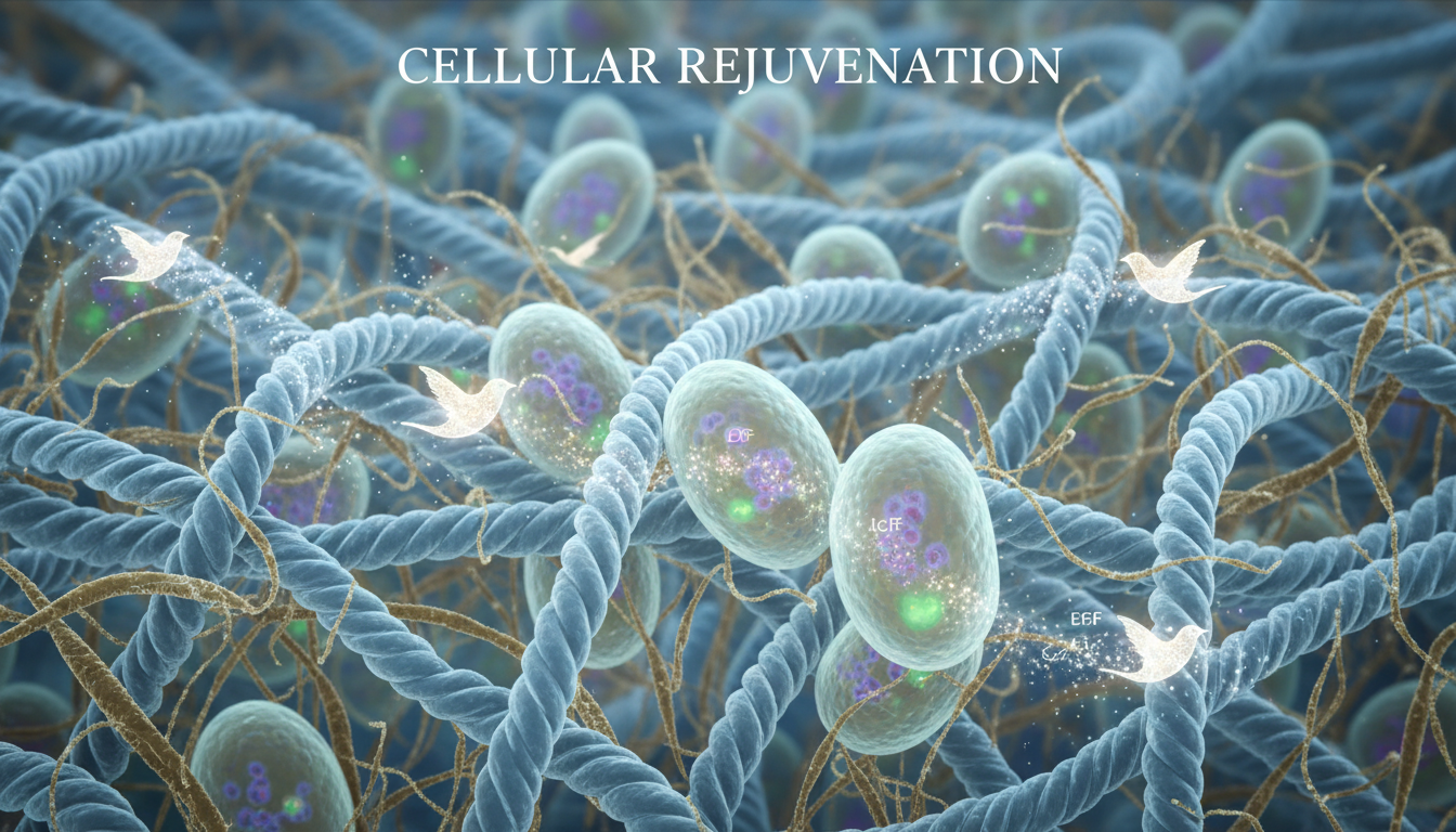 Cận cảnh cấu trúc collagen và elastin được tái tạo nhờ dưỡng chất từ yến sào dưỡng da